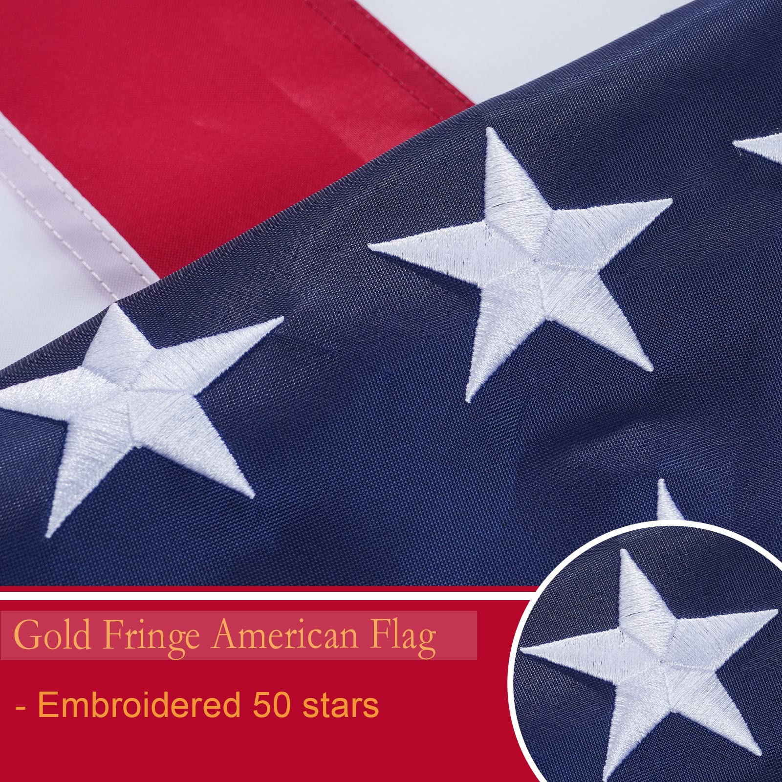 Amazon.co.jp: Bradford アメリカ国旗 ゴールドフリンジ 3x5フィート